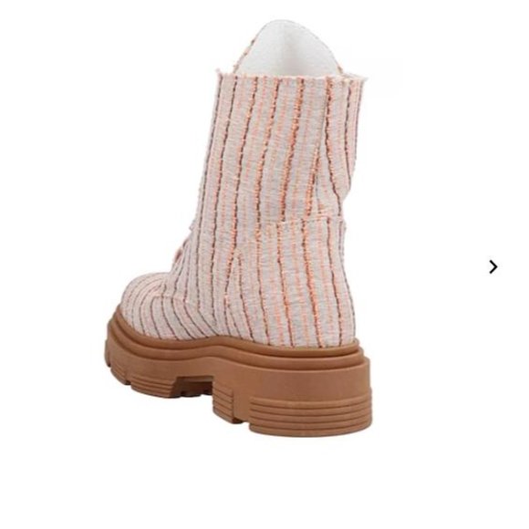 Le Pepite Italy Combat Moto Dr Martens style Canvas Boots sz 8 NEW $320 - Picture 5 of 8